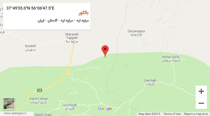 روستای بالکور بر روی نقشه