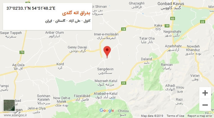 روستای بدراق انه گلدی بر روی نقشه