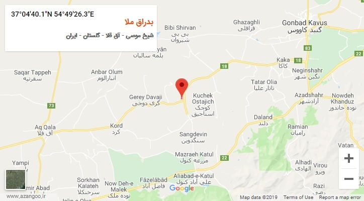 روستای بدراق ملا بر روی نقشه