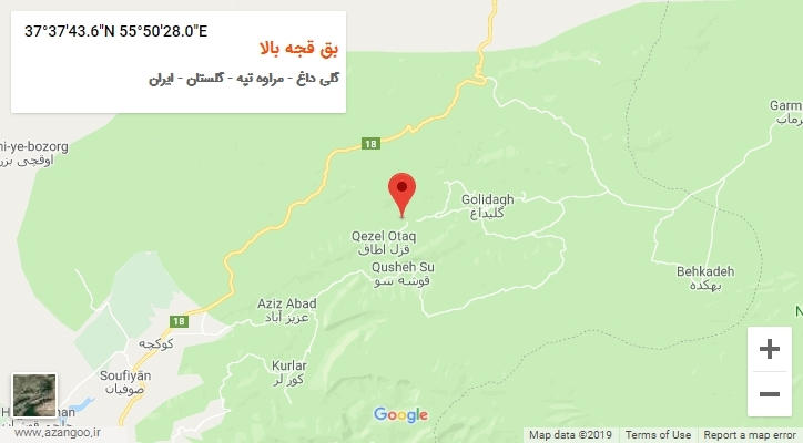 روستای بق قجه بالا بر روی نقشه