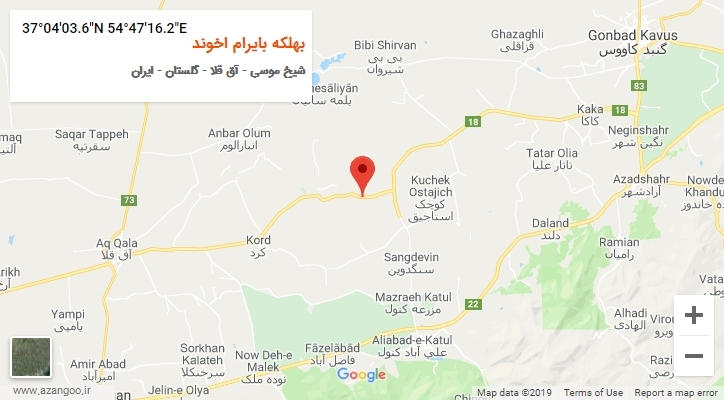 روستای بهلکه بایرام اخوند بر روی نقشه