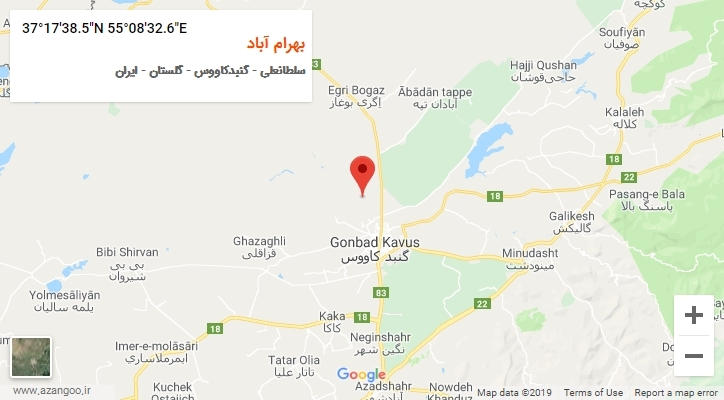روستای بهرام آباد بر روی نقشه