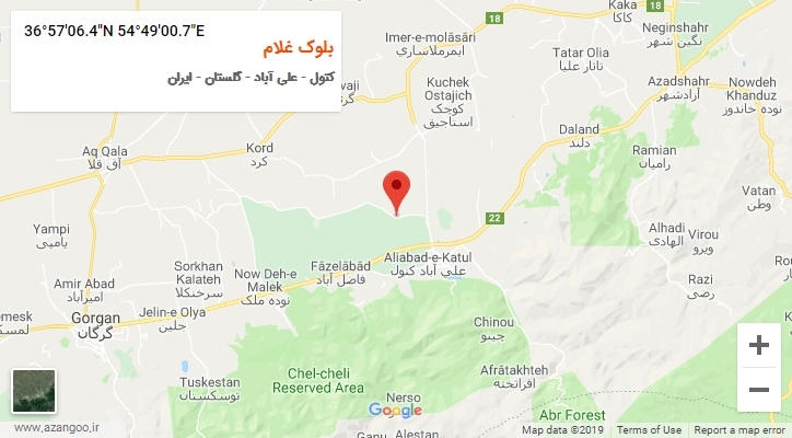 روستای بلوک غلام بر روی نقشه