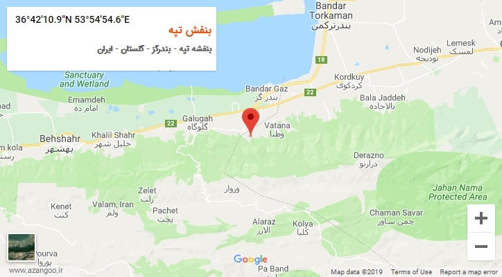 روستای بنفش تپه بر روی نقشه