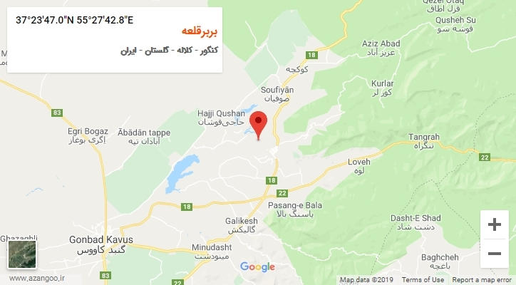 روستای بربرقلعه بر روی نقشه