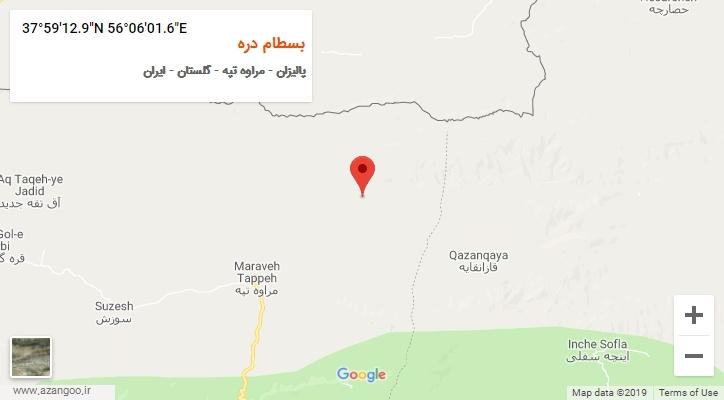 روستای بسطام دره بر روی نقشه