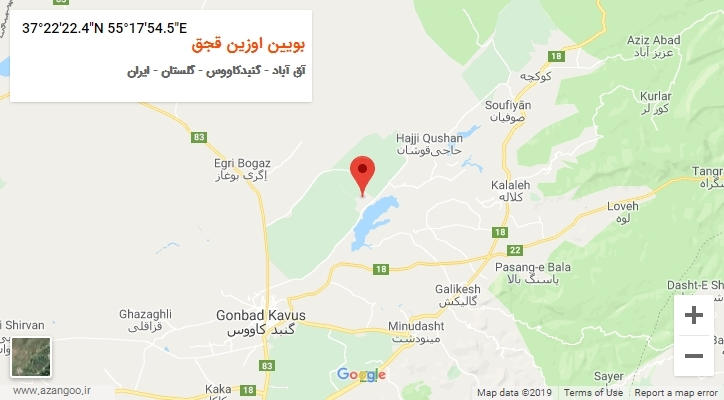 روستای بویین اوزین قجق بر روی نقشه