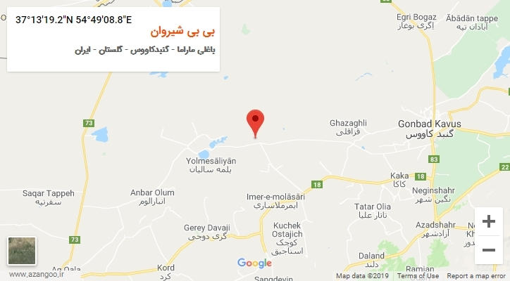 روستای بی بی شیروان بر روی نقشه