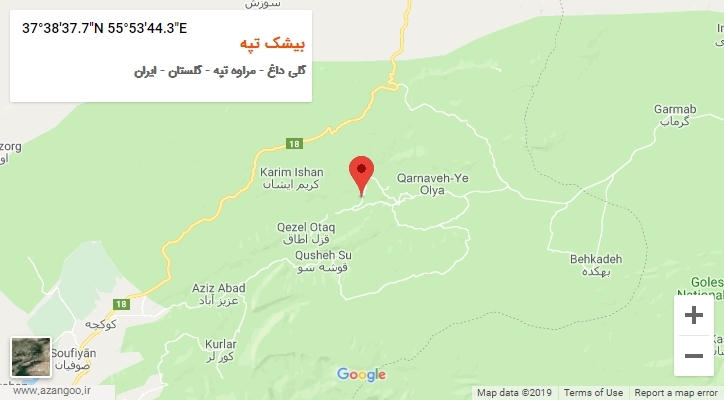 روستای بیشک تپه بر روی نقشه