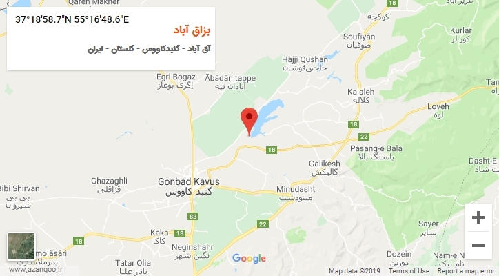 روستای بزاق آباد بر روی نقشه
