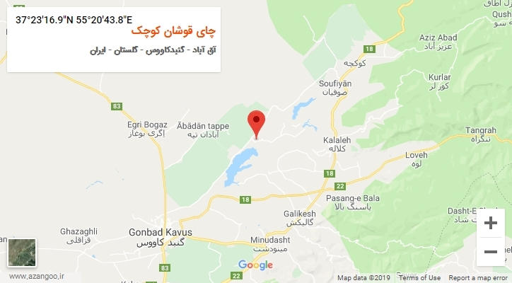 روستای چای قوشان کوچک بر روی نقشه