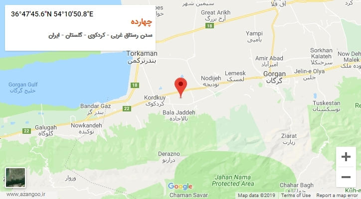 روستای چهارده بر روی نقشه