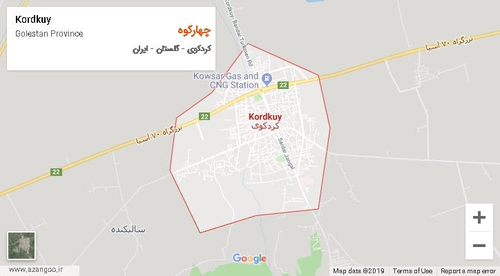 دهستان چهارکوه بر روی نقشه