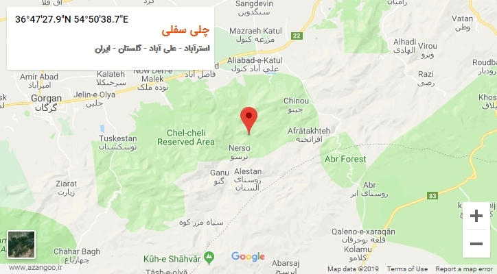 روستای چلی سفلی بر روی نقشه