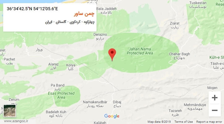 روستای چمن ساور بر روی نقشه