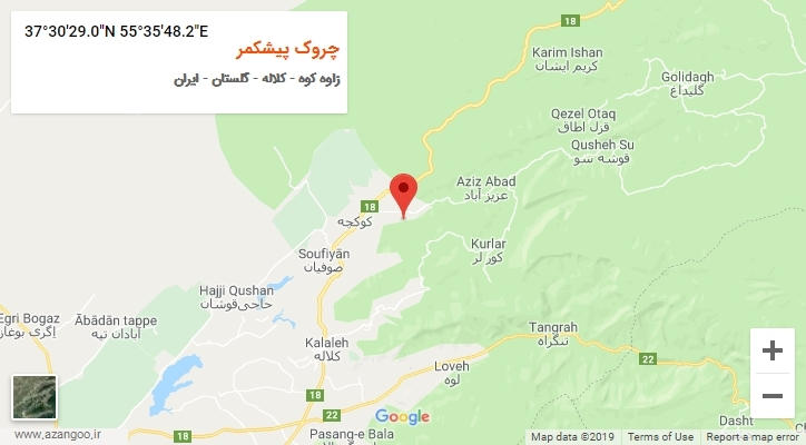 روستای چروک پیشکمر بر روی نقشه