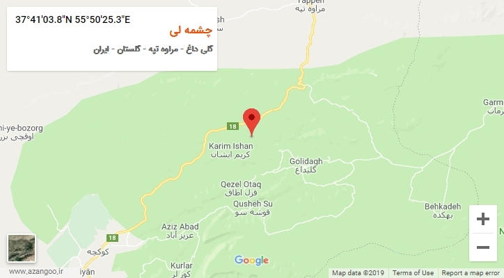 روستای چشمه لی بر روی نقشه