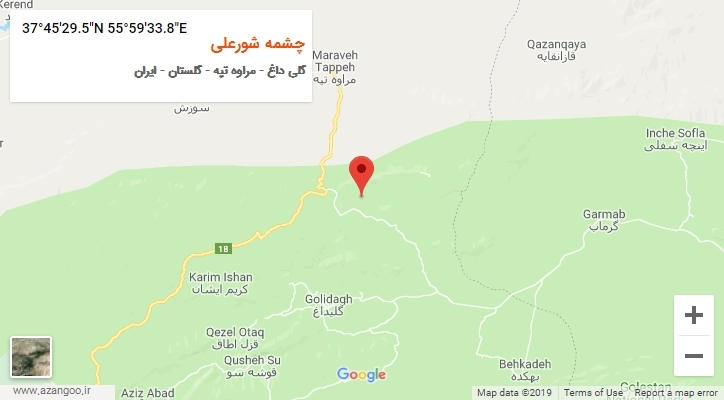 روستای چشمه شورعلی بر روی نقشه