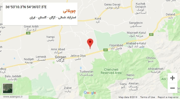 روستای چوپلانی بر روی نقشه