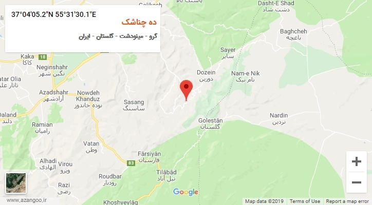 روستای ده چناشک بر روی نقشه