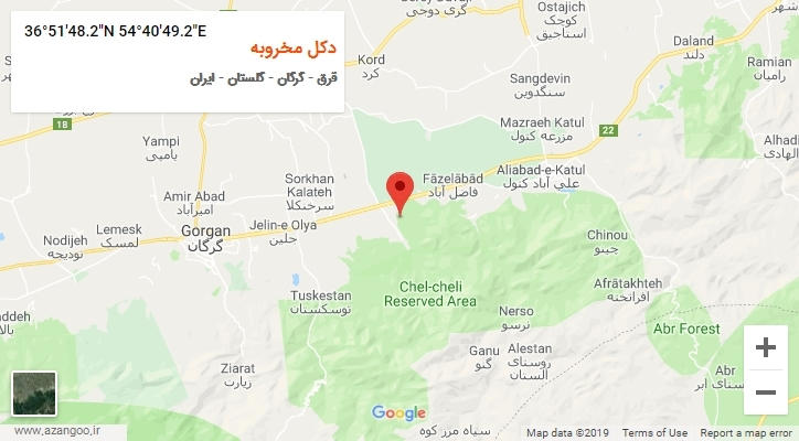 روستای دکل مخروبه بر روی نقشه