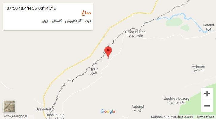 روستای دماغ بر روی نقشه