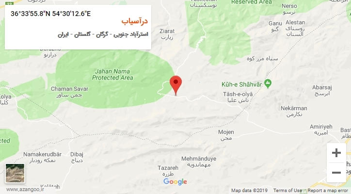 روستای درآسیاب بر روی نقشه