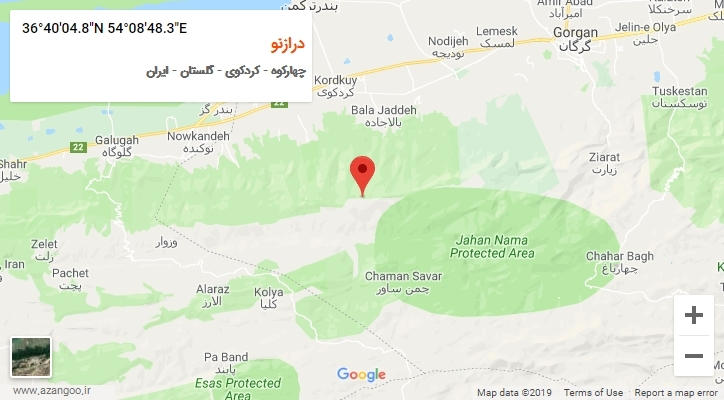 روستای درازنو بر روی نقشه