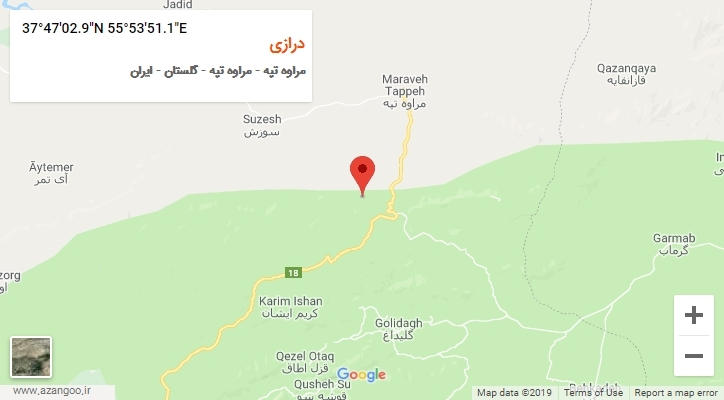 روستای درازی بر روی نقشه