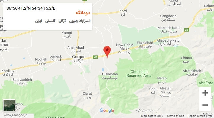 روستای دودانگه بر روی نقشه