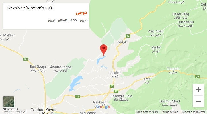 روستای دوجی بر روی نقشه