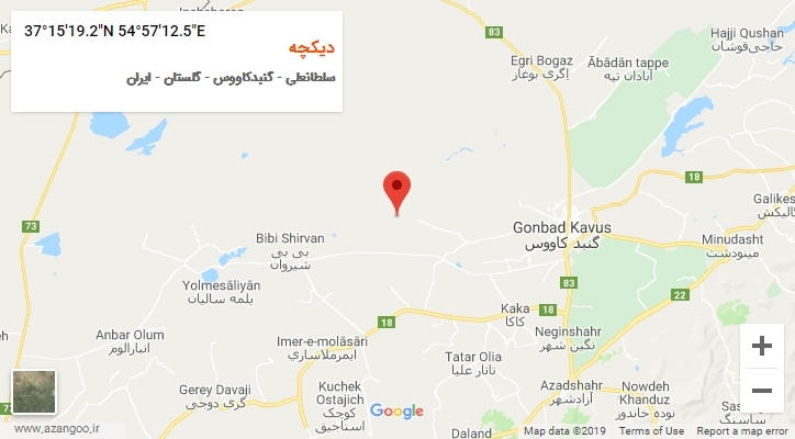 روستای دیکچه بر روی نقشه