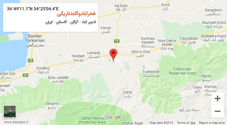 روستای فخرآبادوگلندتاریکی بر روی نقشه