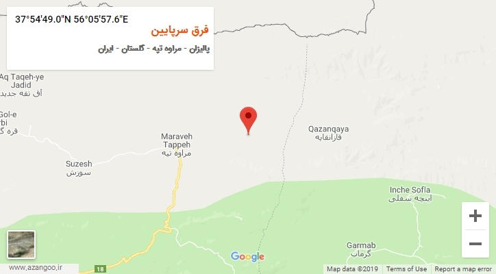 روستای فرق سرپایین بر روی نقشه