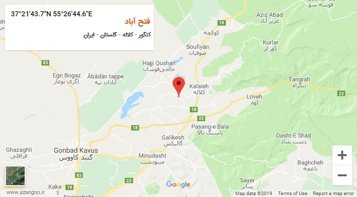 روستای فتح آباد بر روی نقشه