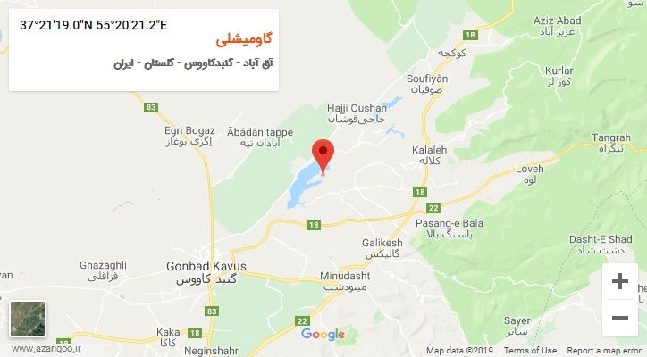 روستای گاومیشلی بر روی نقشه