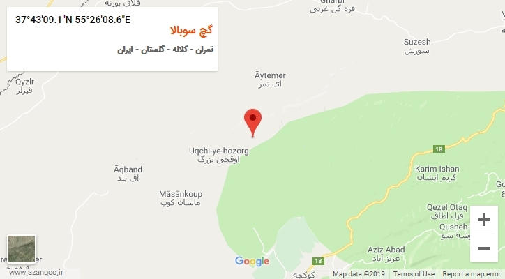 روستای گچ سوبالا بر روی نقشه