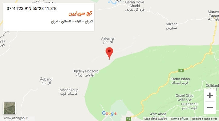 روستای گچ سوپایین بر روی نقشه