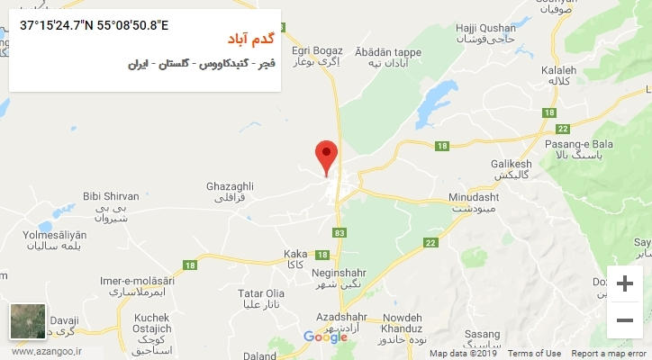 روستای گدم آباد بر روی نقشه