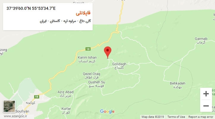 روستای قاپلانلی بر روی نقشه
