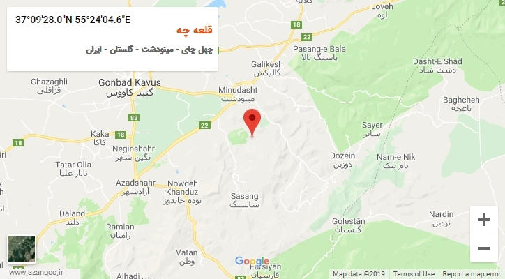 روستای قلعه چه بر روی نقشه