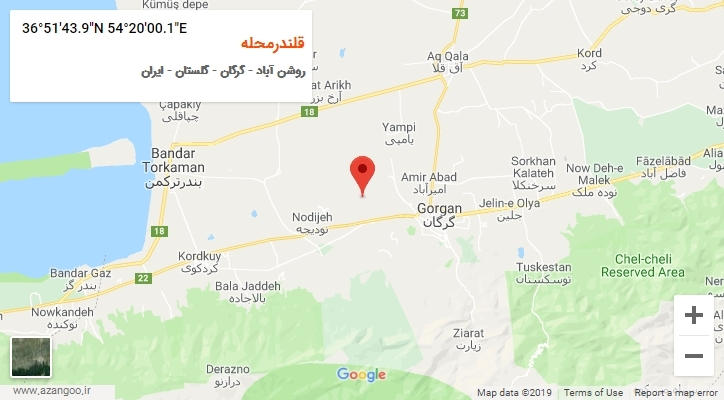 روستای قلندرمحله بر روی نقشه