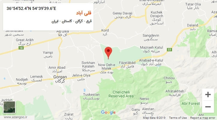 روستای قلی آباد بر روی نقشه