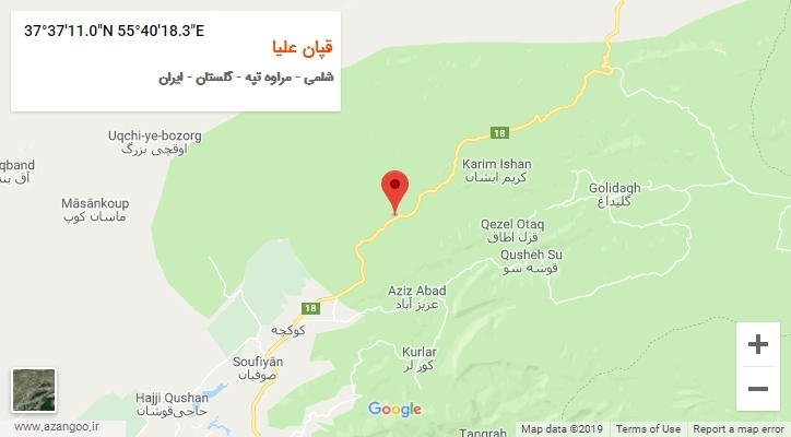 روستای قپان علیا بر روی نقشه