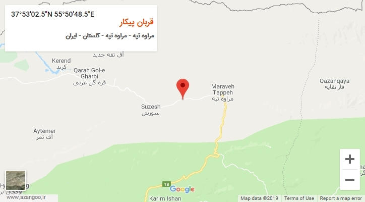 روستای قربان پیکار بر روی نقشه