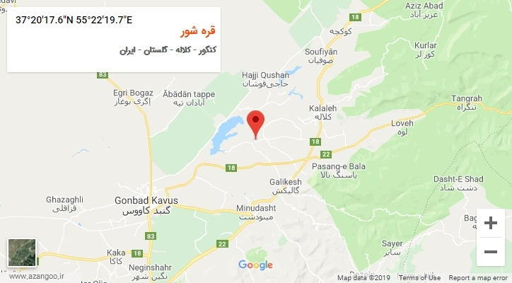 روستای قره شور بر روی نقشه