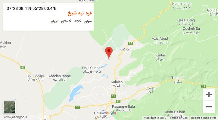 روستای قره تپه شیخ بر روی نقشه