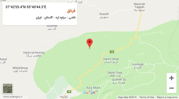 روستای قرناق بر روی نقشه