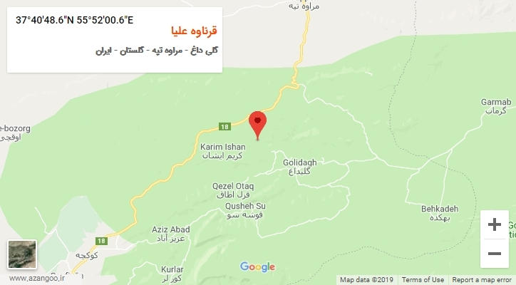 روستای قرناوه علیا بر روی نقشه