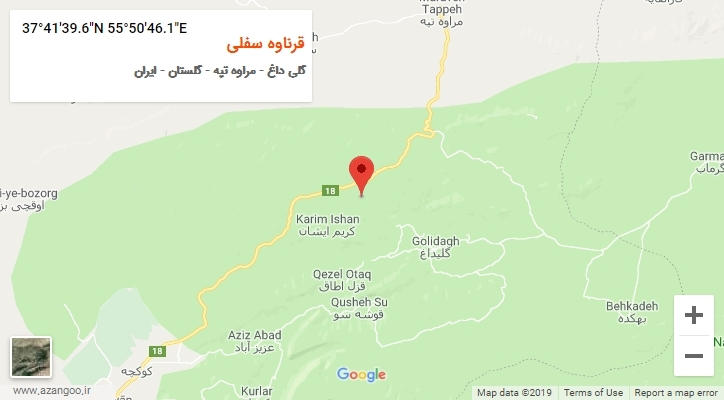 روستای قرناوه سفلی بر روی نقشه